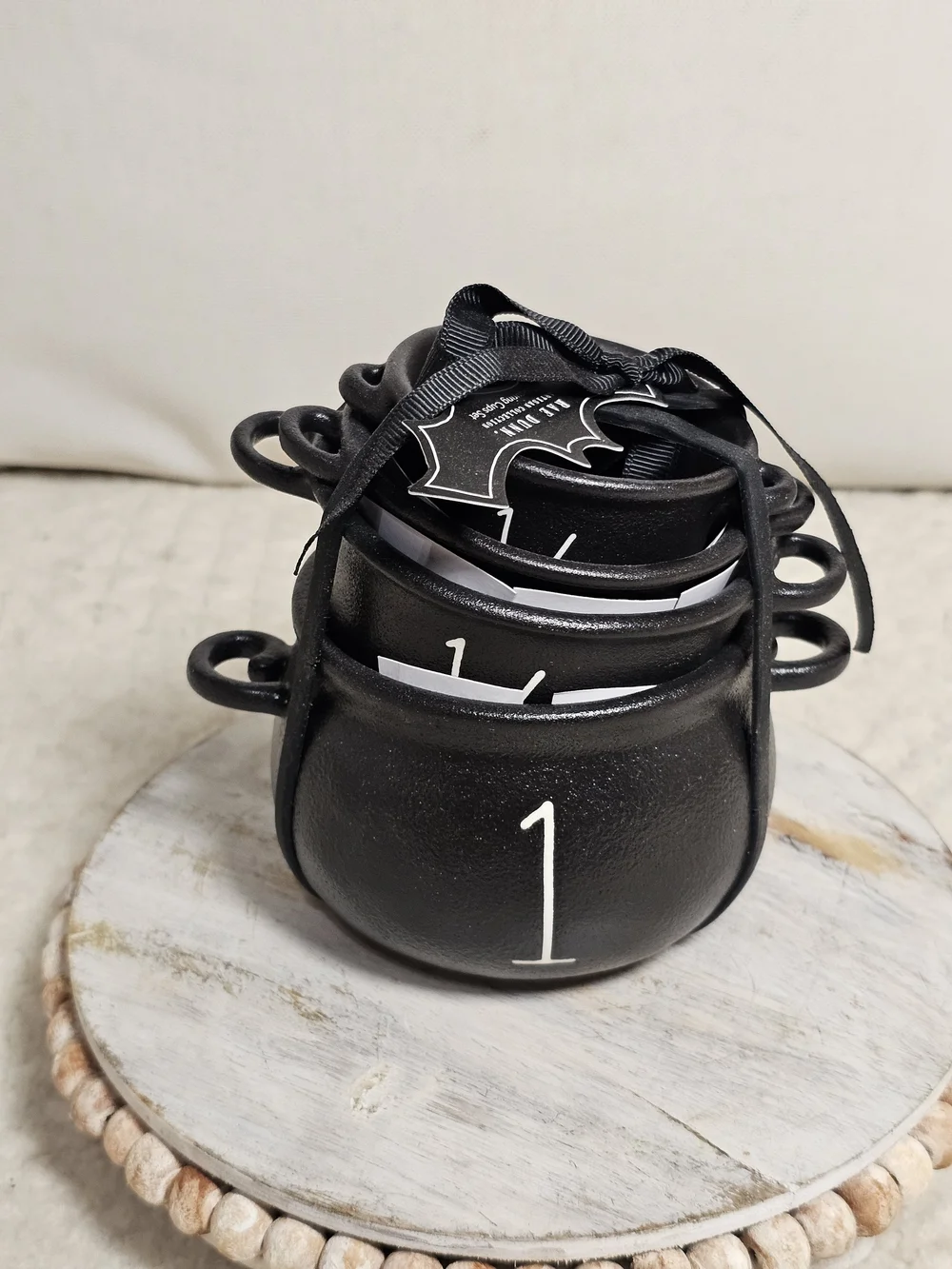 Rae Dunn Halloween Black Cauldron Measuring Cups